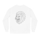 Gray Lion Sweatshirt from Printify's Geometric Animal Series featuring the quote "King Is a Standard. Not a Title."