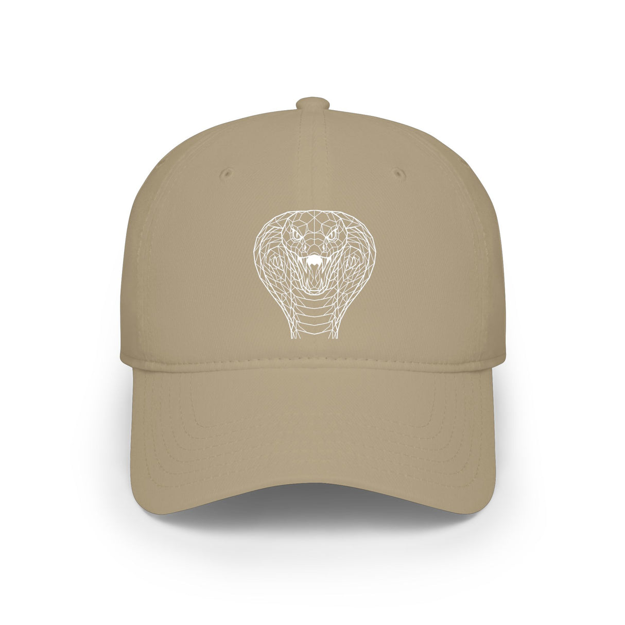 Cobra Baseball Cap from Printify's Geometric Animal Series featuring a quote, casual hat with bold cobra graphic design.