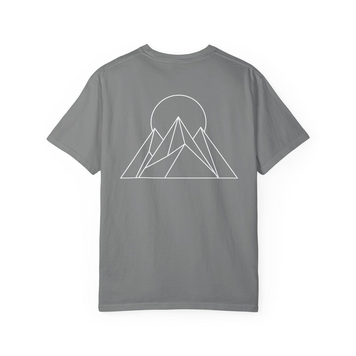 Black Peak Tee T-shirt from Printify's Nature Series featuring "Built to Rise" slogan, casual fit, and soft fabric.