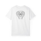 Printify Cobra Tee featuring geometric animal design with the quote "Patience is the Deadliest Weapon" on a casual T-shirt.