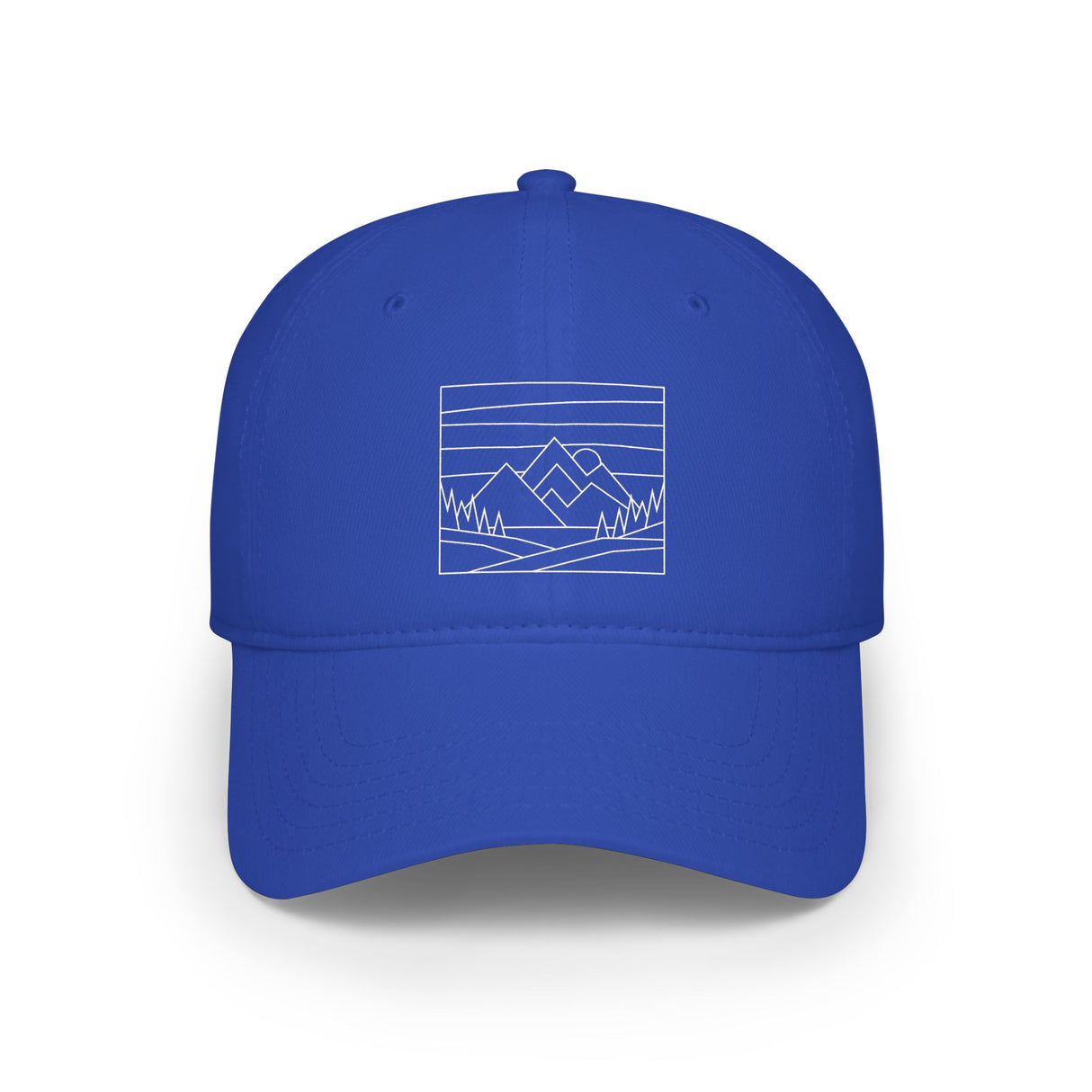 Printify Mountain Baseball Cap from the Nature Series featuring outdoor-themed design and adjustable fit for casual wear.