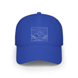 Printify Mountain Baseball Cap from the Nature Series featuring outdoor-themed design and adjustable fit for casual wear.