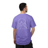Black Peak Tee T-shirt from the Nature Series by Printify featuring the "Built to Rise" slogan and a nature-inspired design.