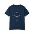 Printify Compass Tee T-shirt featuring "True North Is Within" slogan from Nature Series, casual clothing with compass graphic design.