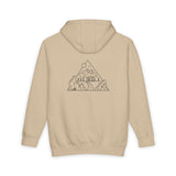 Printify Road Trip Hoodie from the Nature Series featuring the quote "Nowhere to Be. Everywhere to Go." in a cozy, casual fit.