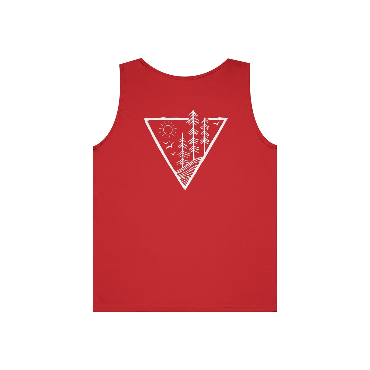 Forest Tank Top from the Nature Series by Printify, featuring a deep roots design on high-rise style tank top.
