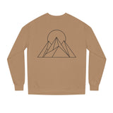 Printify Peak Sweatshirt from the Nature Series featuring "Built to Rise" text, cozy fleece fabric, and natural-inspired design.