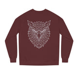 Eagle Sweatshirt featuring geometric eagle design with "Rise Above Everything" slogan, in the Geometric Animal Series by Printify.