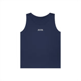 Pink mountain tank top from the Nature Series by Printify, featuring a sleeveless design and mountain graphic.