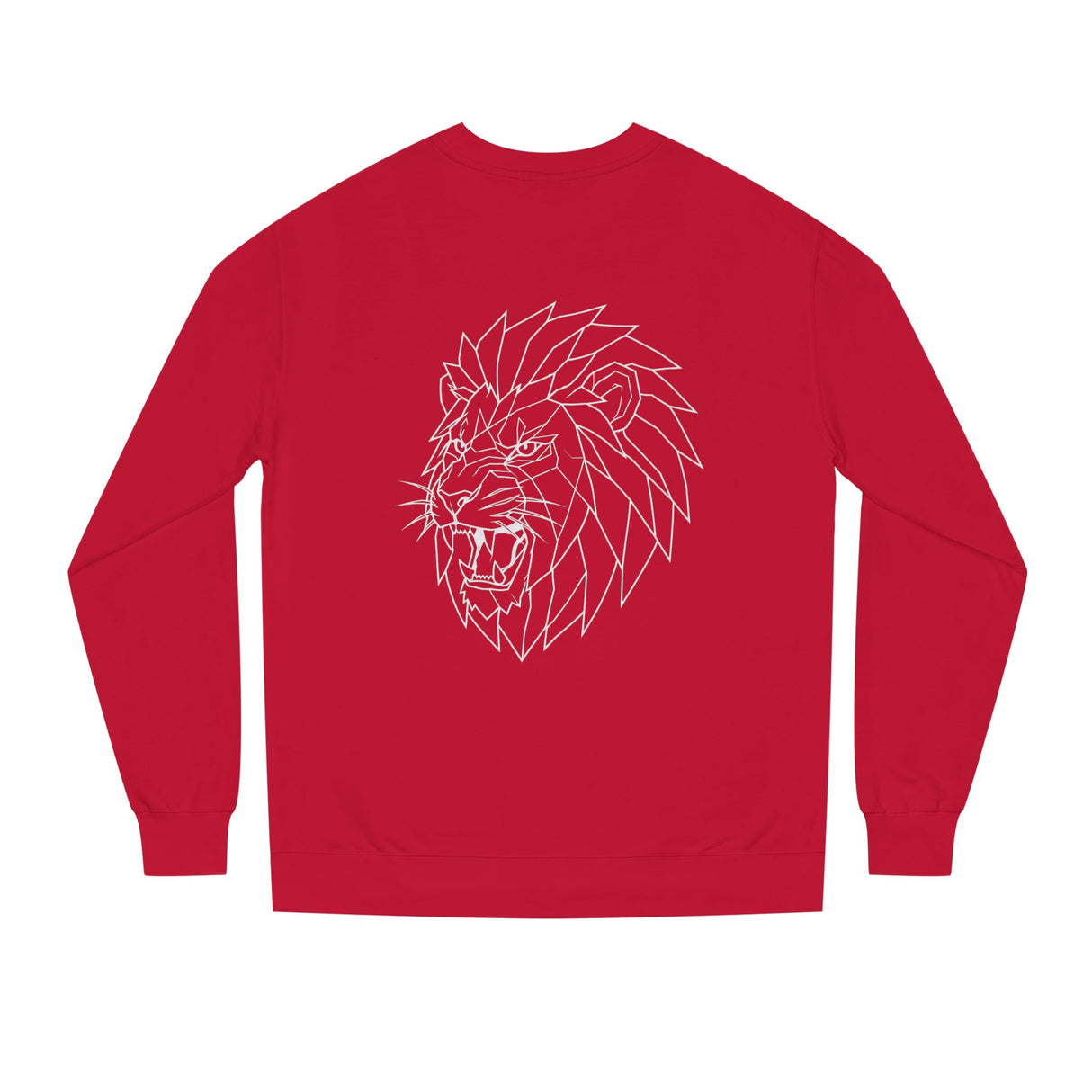 Gray lion sweatshirt from Printify's Geometric Animal Series featuring the quote "King Is a Standard. Not a Title."