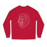 Gray lion sweatshirt from Printify's Geometric Animal Series featuring the quote "King Is a Standard. Not a Title."