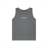 N. Tesla Tank Top from Visionaries Series, featuring quote on energy, frequency, and vibration, made by Printify.