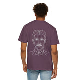 Black Tesla T-shirt from the Visionaries Series featuring the quote "Think in Terms of Energy, Frequency and Vibration" on the front.
