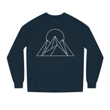 Printify Peak Sweatshirt from the Nature Series featuring "Built to Rise" text, cozy fit, and nature-inspired design.