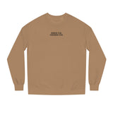 Gray road trip sweatshirt from the Nature Series by Printify featuring the quote "Nowhere to Be. Everywhere to Go."