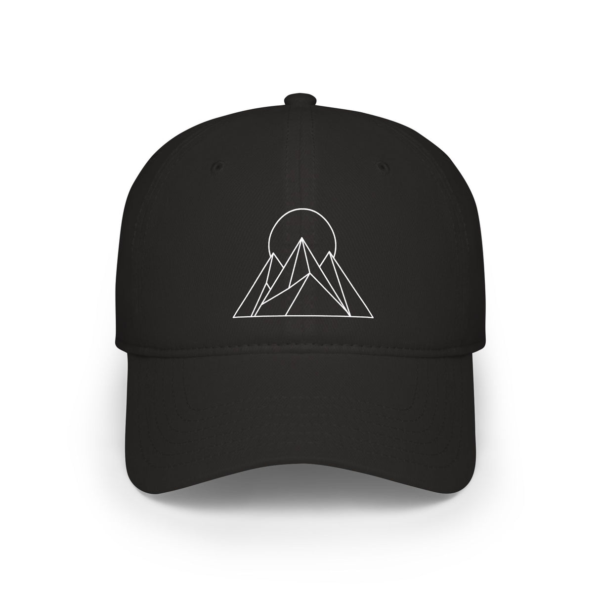 Peak Baseball Cap from the Nature Series by Printify featuring "Built to Rise" embroidered design, casual hat with adjustable strap