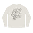Gray Tiger Sweatshirt from Printify’s Geometric Animal Series featuring "Fear Nothing. Earn Respect." design on front.