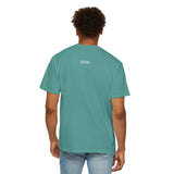 Blue Mountain Tee by Printify from the Nature Series featuring a nature-inspired graphic and the phrase "Built by Nature. Shaped by Choice."