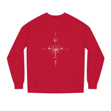 Printify Compass Sweatshirt with "True North Is Within" text, featuring a compass graphic from the Nature Series.