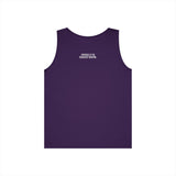 Gray Cobra Tank Top from Printify's Geometric Animal Series featuring a snake design with the quote "Patience is the Deadliest Weapon."