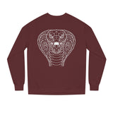 Cobra Sweatshirt with "Patience is the Deadliest Weapon" quote from Printify's Geometric Animal Series, featuring a graphic design.