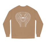 Cobra Sweatshirt featuring "Patience is the Deadliest Weapon" slogan from the Geometric Animal Series by Printify