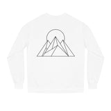 Printify Peak Sweatshirt from the Nature Series featuring "Built to Rise" text, cozy hoodie with nature-inspired design.
