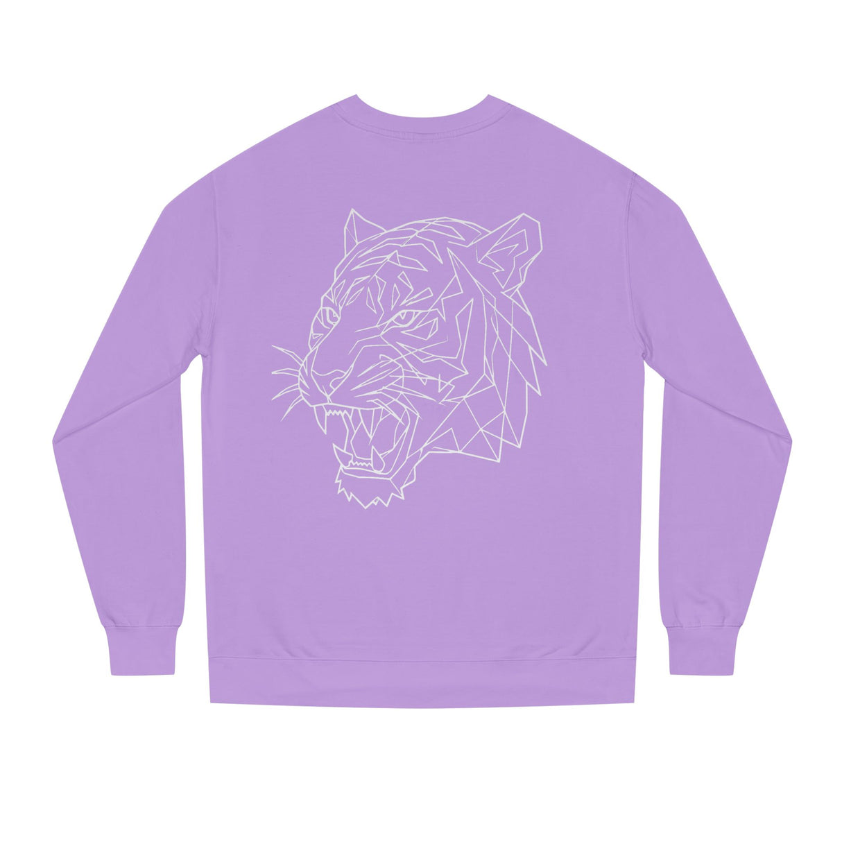 Gray Tiger Sweatshirt with "Fear Nothing. Earn Respect." quote, featuring a geometric tiger design, from Printify's Animal Series.