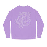 Gray Tiger Sweatshirt with "Fear Nothing. Earn Respect." quote, featuring a geometric tiger design, from Printify's Animal Series.