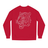 Gray tiger sweatshirt with geometric animal design and "Fear Nothing. Earn Respect." slogan, by Printify, casual wear.