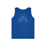 Printify Peak Tank Top from the Nature Series featuring "Built to Rise" design, casual sleeveless top for active wear.