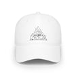 Road Trip Baseball Cap from the Nature Series by Printify, featuring a casual design and the phrase "Nowhere to Be, Everywhere to Go."