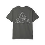 Printify Road Trip T-shirt from the Nature Series featuring the quote "Nowhere to Be. Everywhere to Go." in casual, outdoor-inspired style.