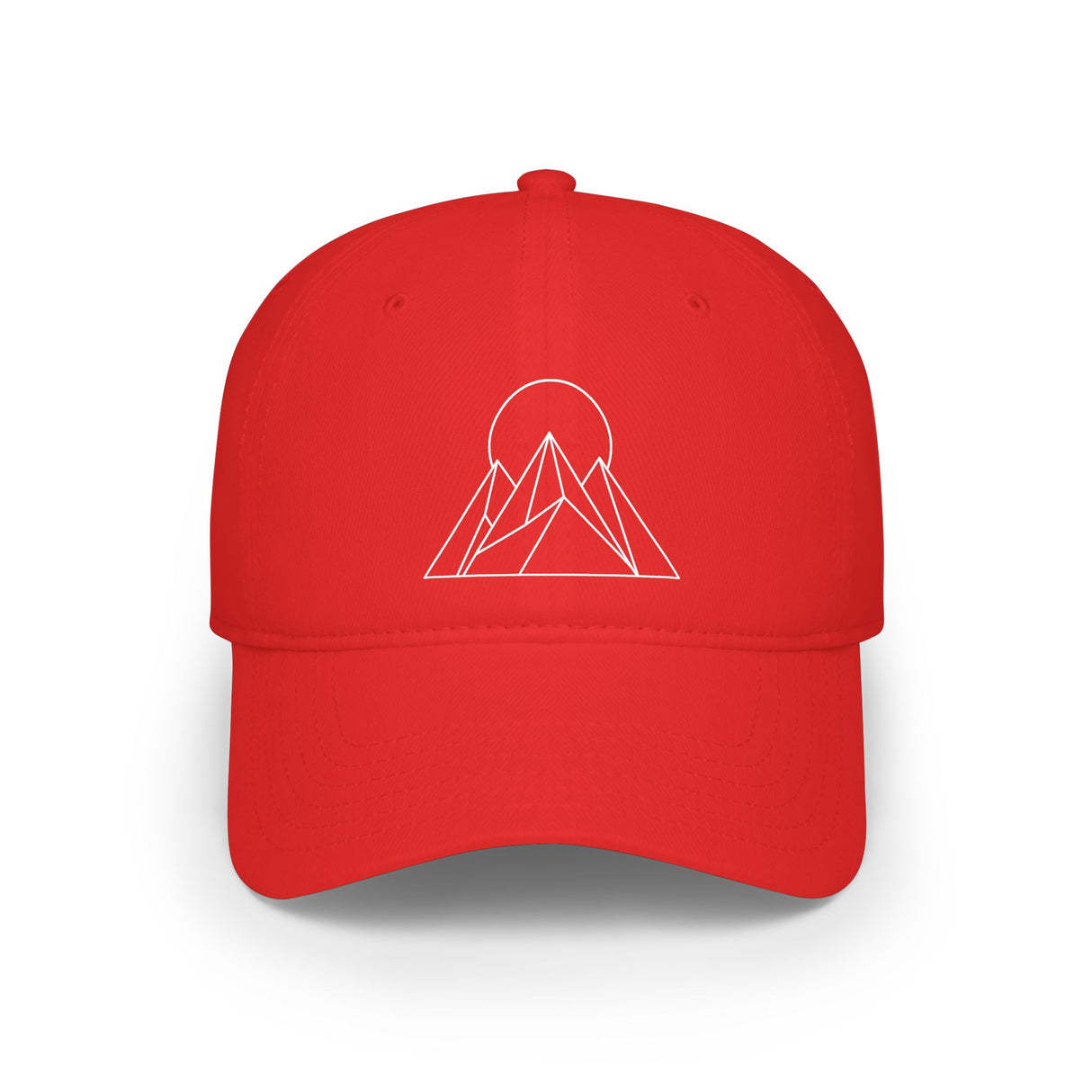 Printify Peak Baseball Cap from the Built to Rise Nature Series, featuring adjustable strap and logo embroidery on front.