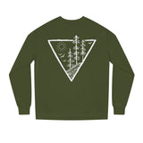 Forest Sweatshirt from the Nature Series by Printify featuring a deep roots design on high-rise, cozy sweatshirt fabric.