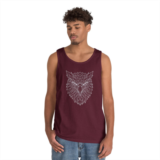 Printify Eagle Tank Top from the Geometric Animal Series featuring an eagle design on a casual sleeveless top.