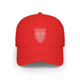 Eagle Baseball Cap with geometric eagle design, adjustable strap, and "Rise Above Everything" slogan in the Geometric Animal Series by Printify.