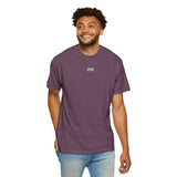 Gray elephant graphic T-shirt by Printify featuring geometric design and the quote "Thick Skin. Soft Heart." on the front.