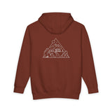 Printify Road Trip Hoodie from Nature Series featuring the quote "Nowhere to Be. Everywhere to Go." displayed on the front.