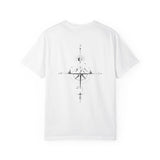 Printify Compass Tee T-shirt featuring "True North Is Within" design from the Nature Series, with a compass graphic on soft fabric.