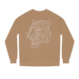 Gray tiger sweatshirt with geometric animal design and the phrase "Fear Nothing. Earn Respect." from Printify's animal series.