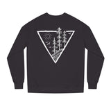 Forest Sweatshirt from the Nature Series by Printify featuring a deep roots design and high-rise fit, made from cozy fabric.
