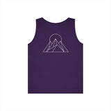 Printify Peak Tank Top from the Nature Series with "Built to Rise" slogan, featuring a casual sleeveless design in natural tones