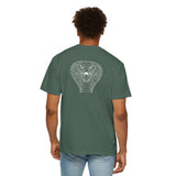 Cobra Tee T-shirt from Printify featuring geometric animal design and the quote "Patience is the Deadliest Weapon."