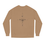 Printify Compass Sweatshirt from the Nature Series with "True North Is Within" text, featuring a compass design on soft fabric.