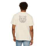 Black Bear Tee featuring geometric bear design with "Unbothered. Unmoved. Undefeated." slogan, made by Printify in the Geometric Animal Series.
