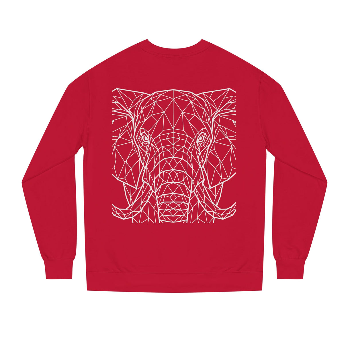 Gray elephant sweatshirt from Printify's geometric animal series featuring the phrase "Thick Skin. Soft Heart." displayed on the front.