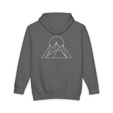 Printify Peak Hoodie from the Nature Series with "Built to Rise" slogan, featuring a comfortable fit and nature-inspired design.