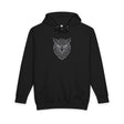Gray owl hoodie from the Geometric Animal Series by Printify featuring an owl illustration and a "See Everything. Say Nothing." slogan.