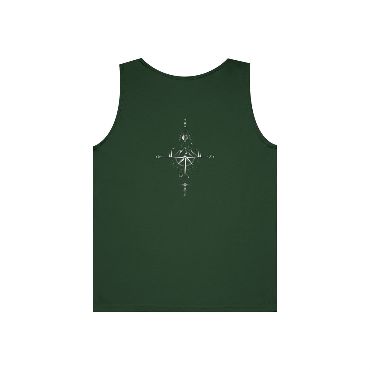 Gray Compass Tank Top from Printify's Nature Series with "True North Is Within" slogan, casual sleeveless design for women.